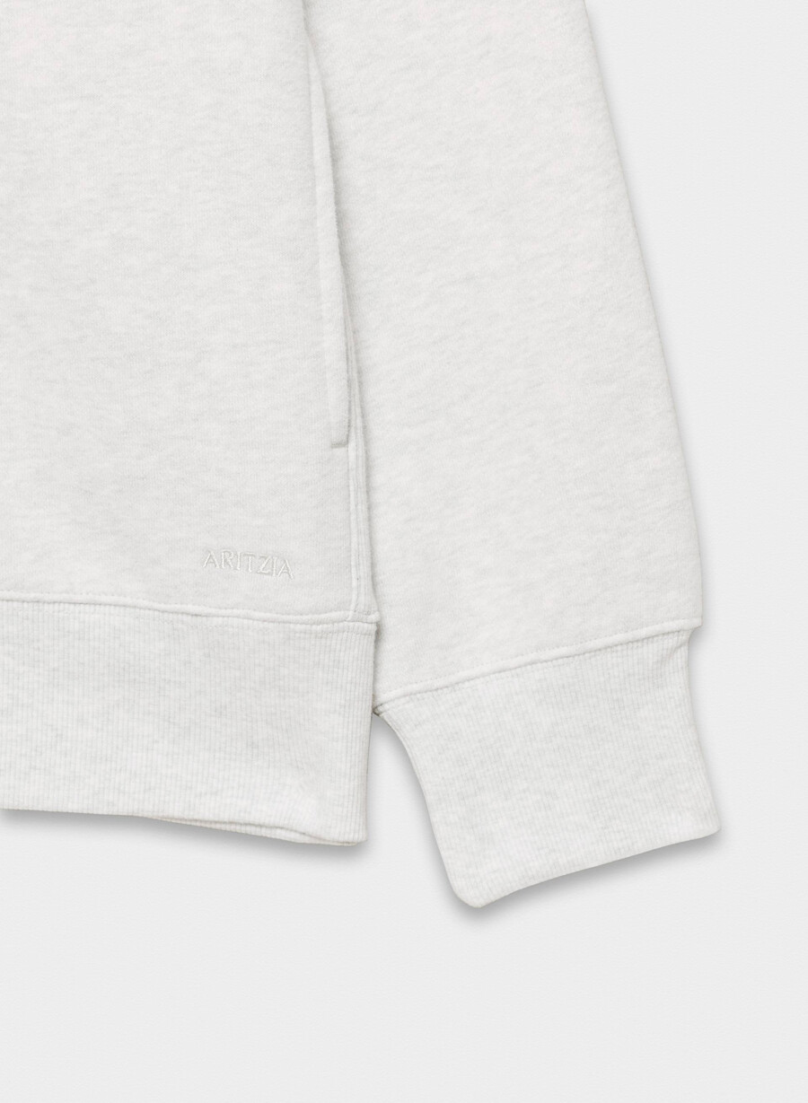 koselig fleece-genser med 12 glidelås i heather cloud white