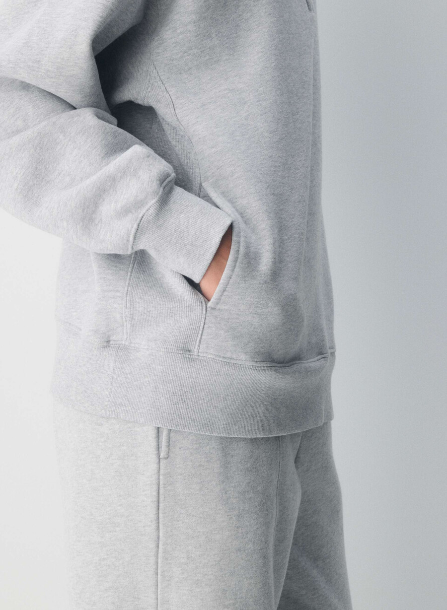 koselig fleece-skjorte med kjæreste halv glidelås lyngfarget krom