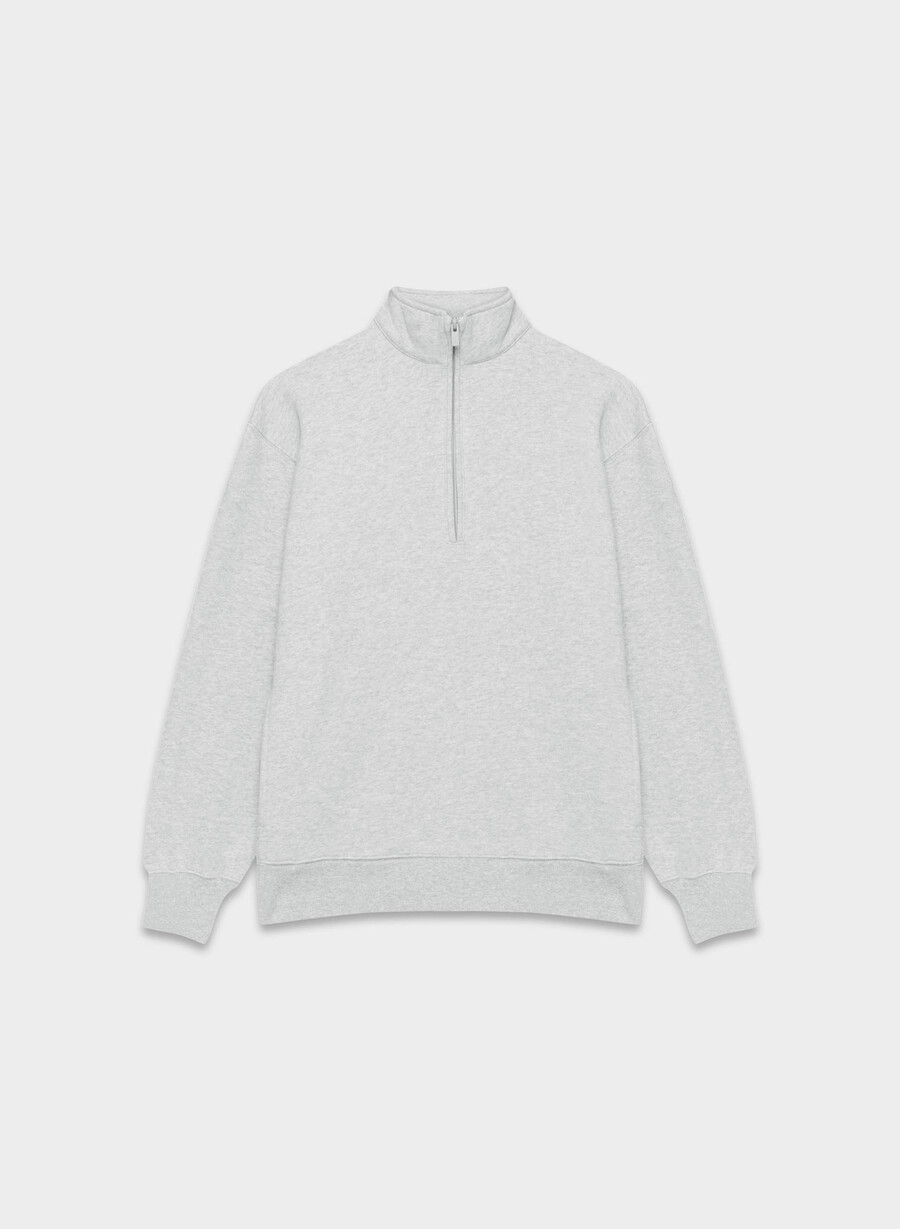 koselig fleece-skjorte med kjæreste halv glidelås lyngfarget krom