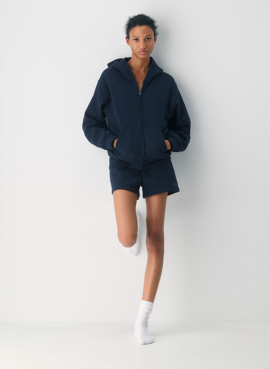 koselig fleece-hettegenser med glidelås admiral