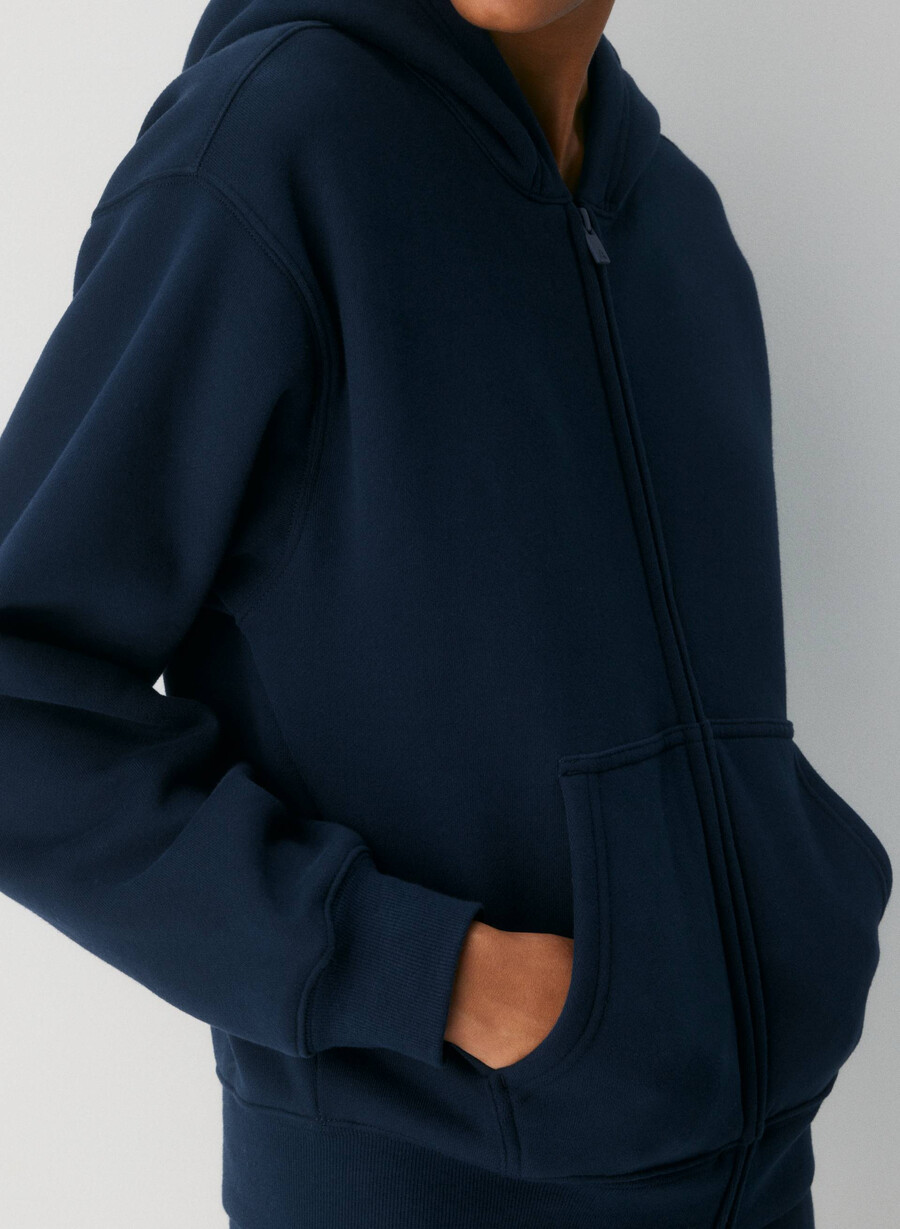 koselig fleece-hettegenser med glidelås admiral