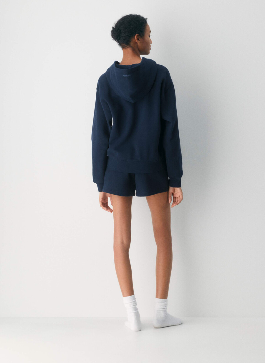 koselig fleece-hettegenser med glidelås admiral