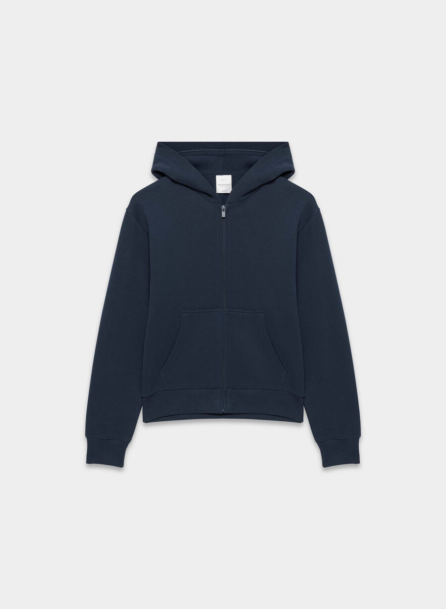koselig fleece-hettegenser med glidelås admiral