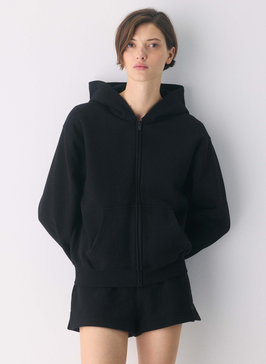 koselig fleece perfect zip hoodie svart