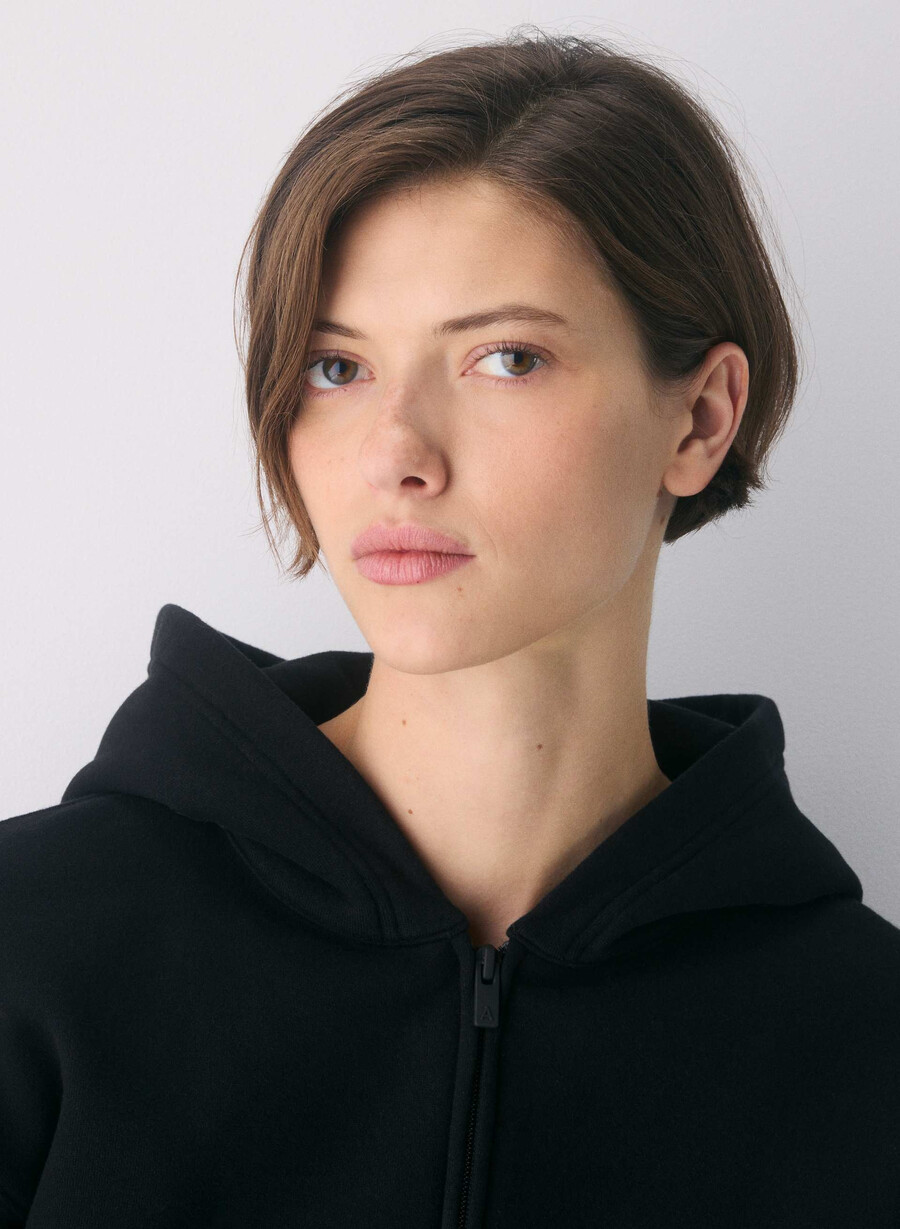 koselig fleece perfect zip hoodie svart