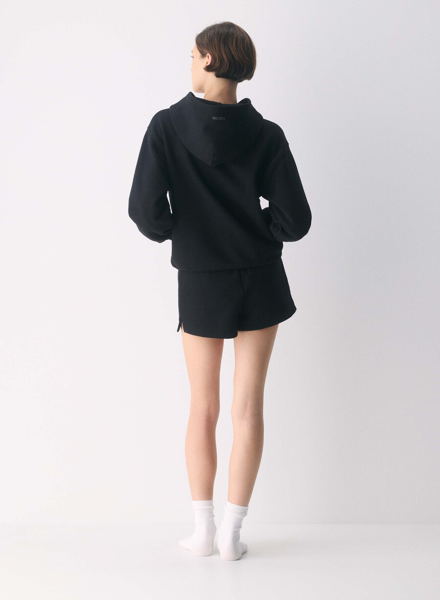 koselig fleece perfect zip hoodie svart