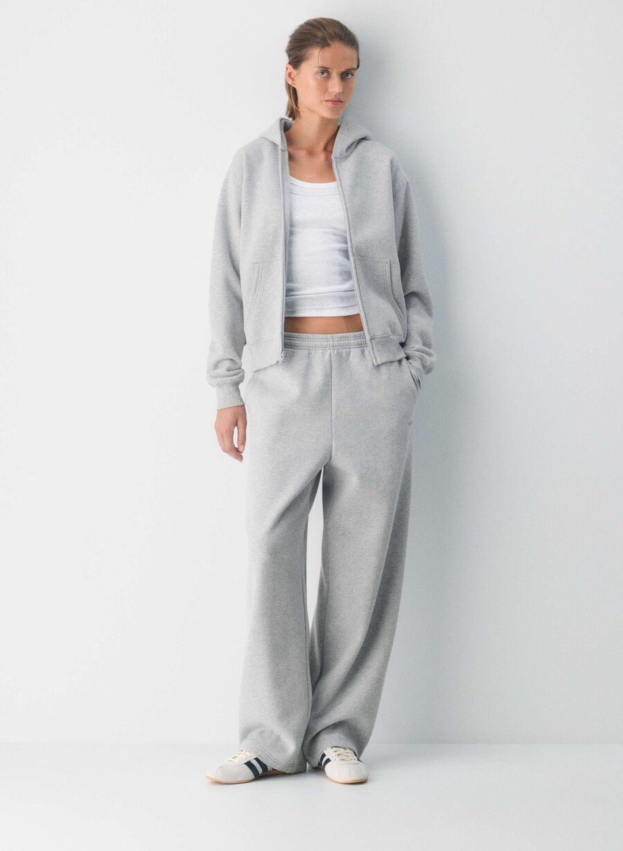 koselig hettegenser med fleece perfekt glidelås heather chrome