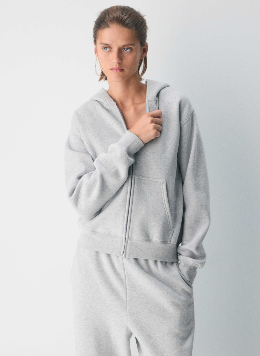 koselig hettegenser med fleece perfekt glidelås heather chrome