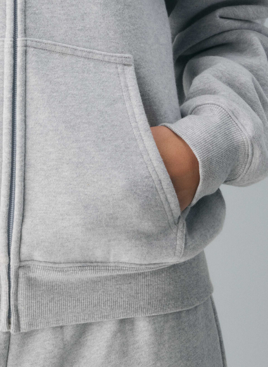 koselig hettegenser med fleece perfekt glidelås heather chrome