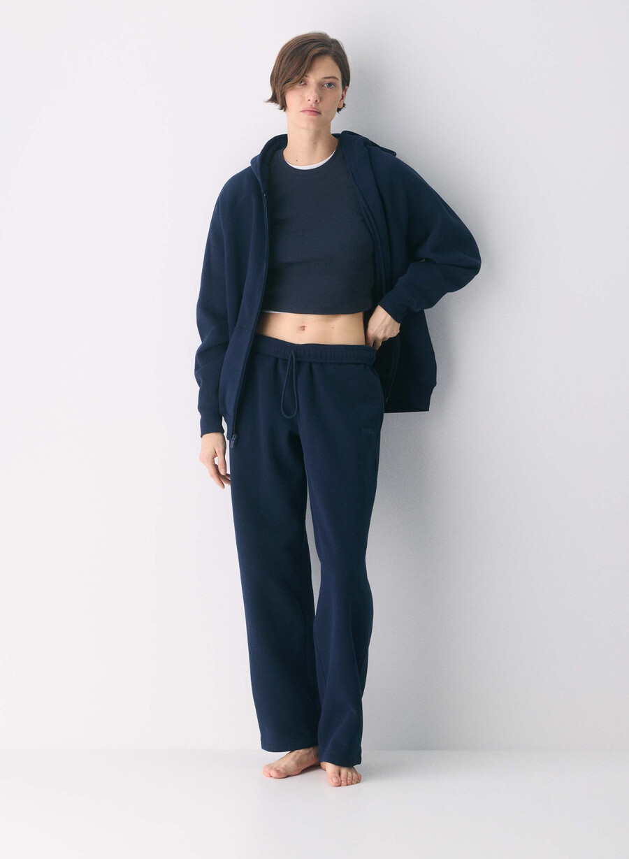 koselig sweatfleece mega straight joggebukse admiral