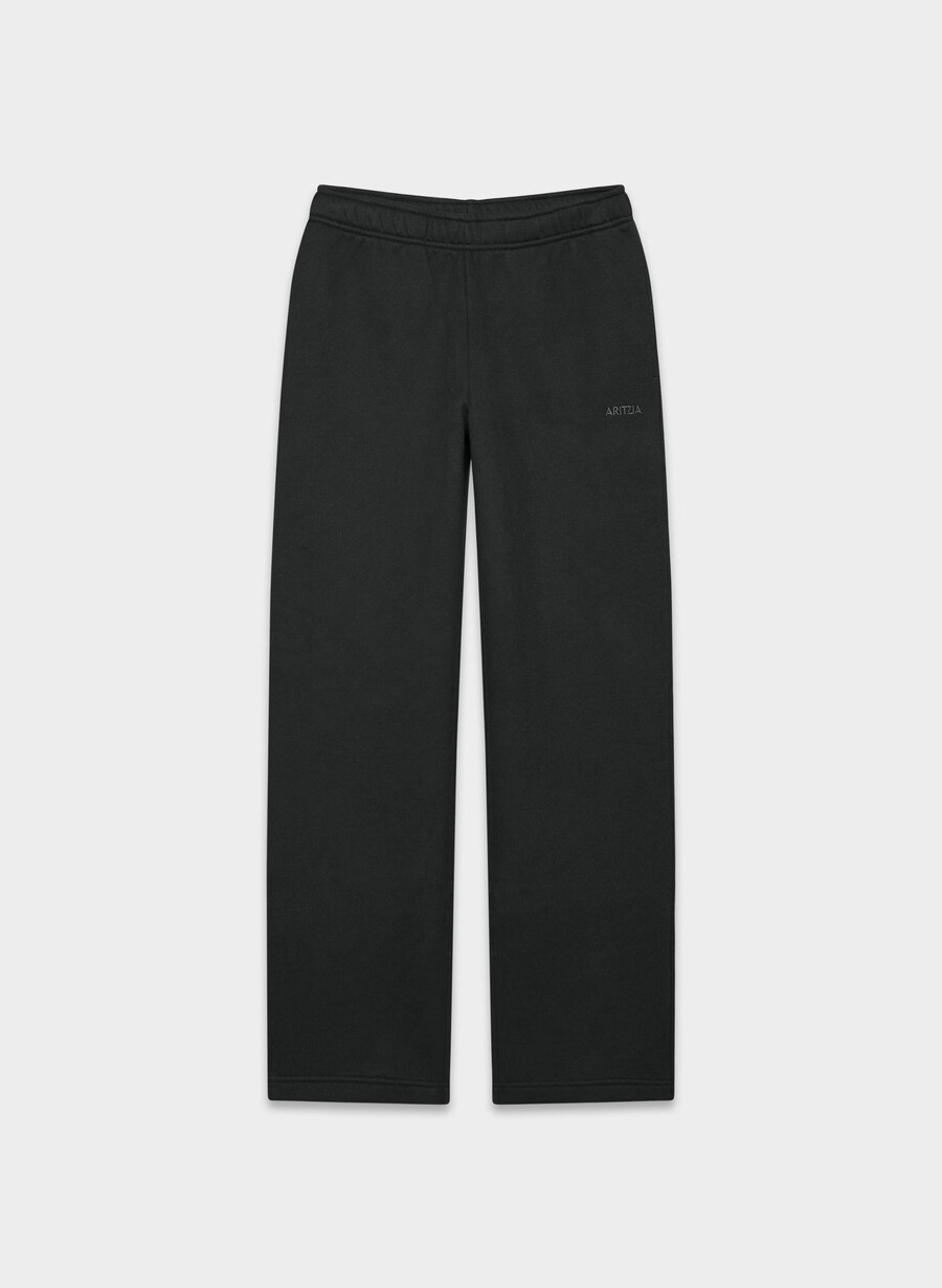cozy sweatfleece mega straight joggebukse svart