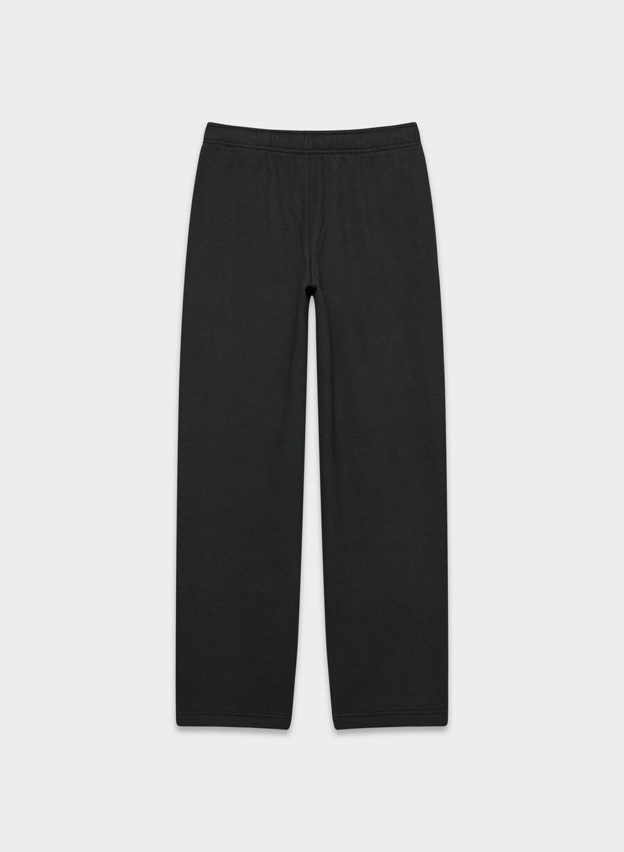 cozy sweatfleece mega straight joggebukse svart