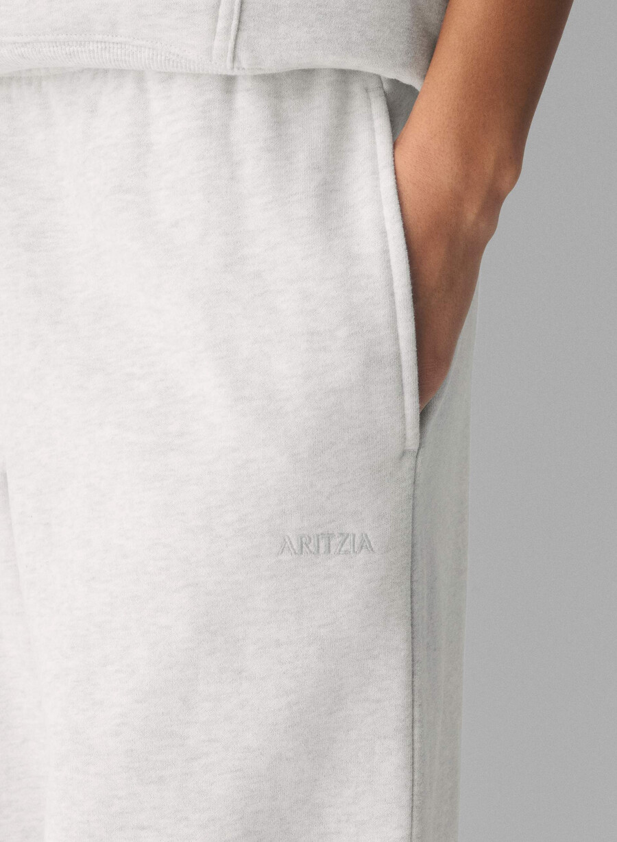 cozy sweatfleece mega straight joggebukse hvit