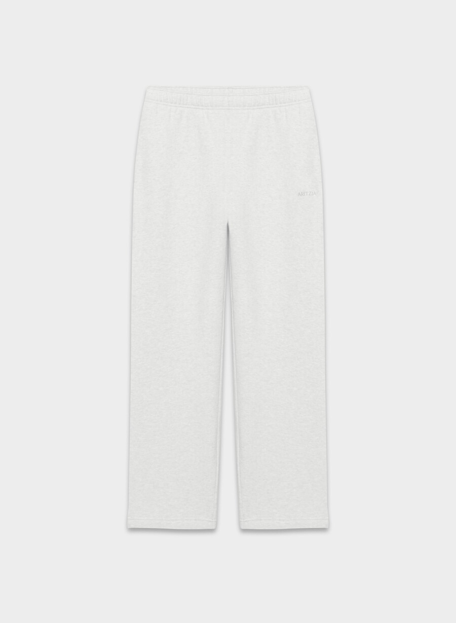 cozy sweatfleece mega straight joggebukse hvit