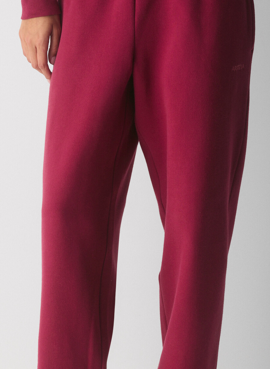 cozy sweatfleece mega straight joggebukse juicy rose