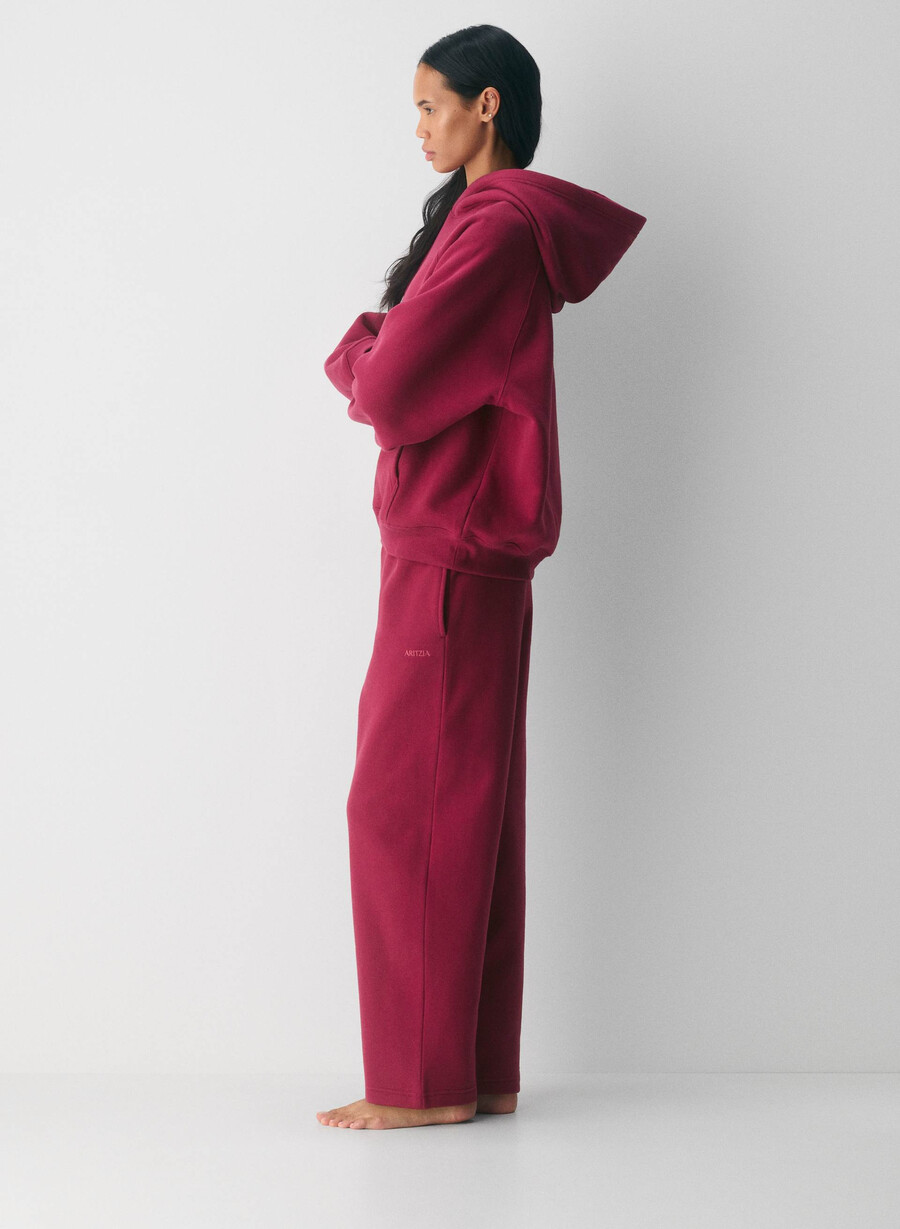 cozy sweatfleece mega straight joggebukse juicy rose