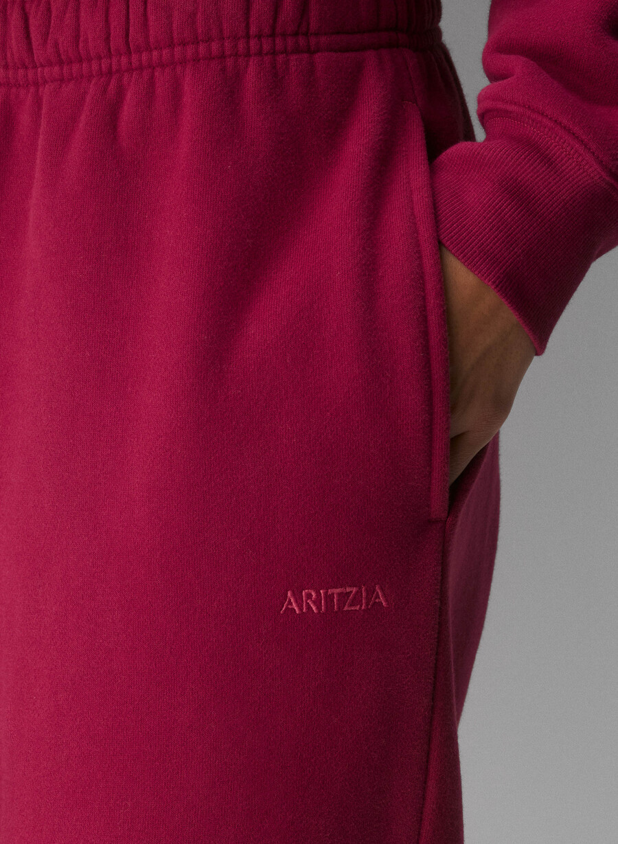 cozy sweatfleece mega straight joggebukse juicy rose
