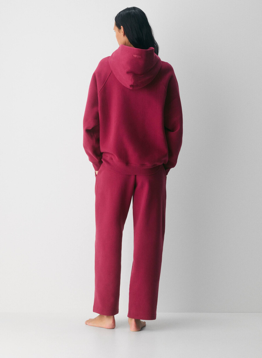 cozy sweatfleece mega straight joggebukse juicy rose