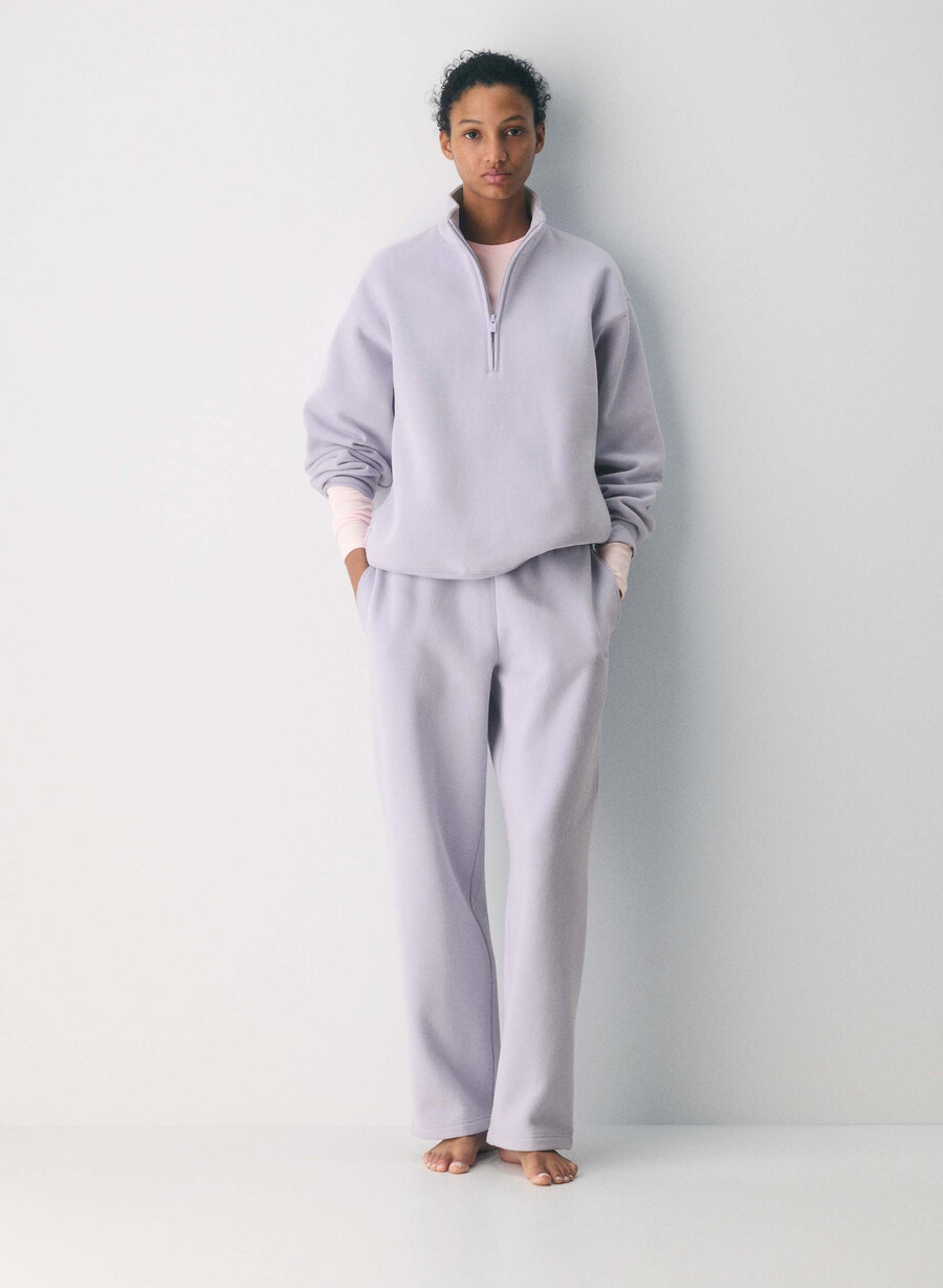 cozy sweatfleece mega straight joggebukse wildblomstrØs