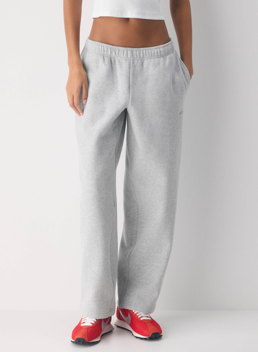 cozy sweatfleece mega straight joggebukse meleret krom
