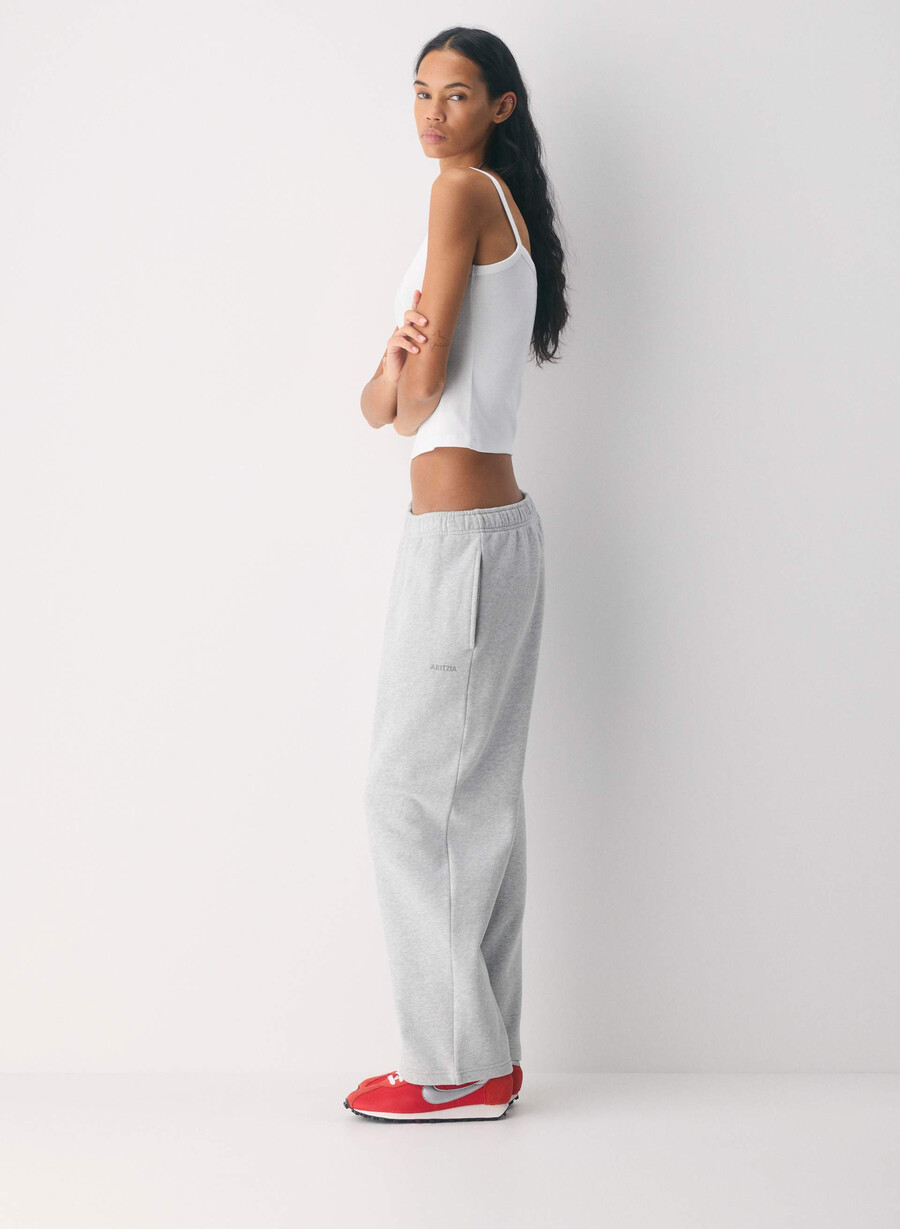 cozy sweatfleece mega straight joggebukse meleret krom