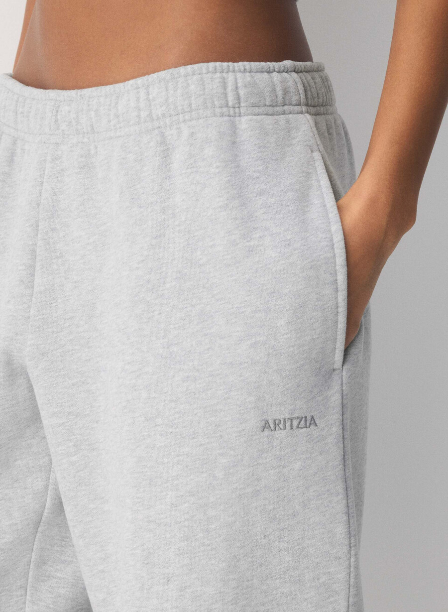 cozy sweatfleece mega straight joggebukse meleret krom