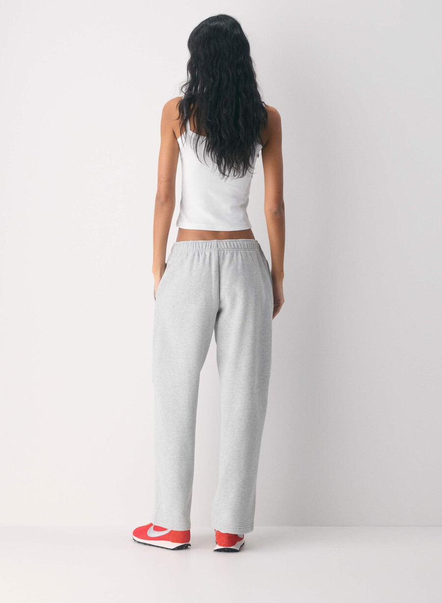 cozy sweatfleece mega straight joggebukse meleret krom