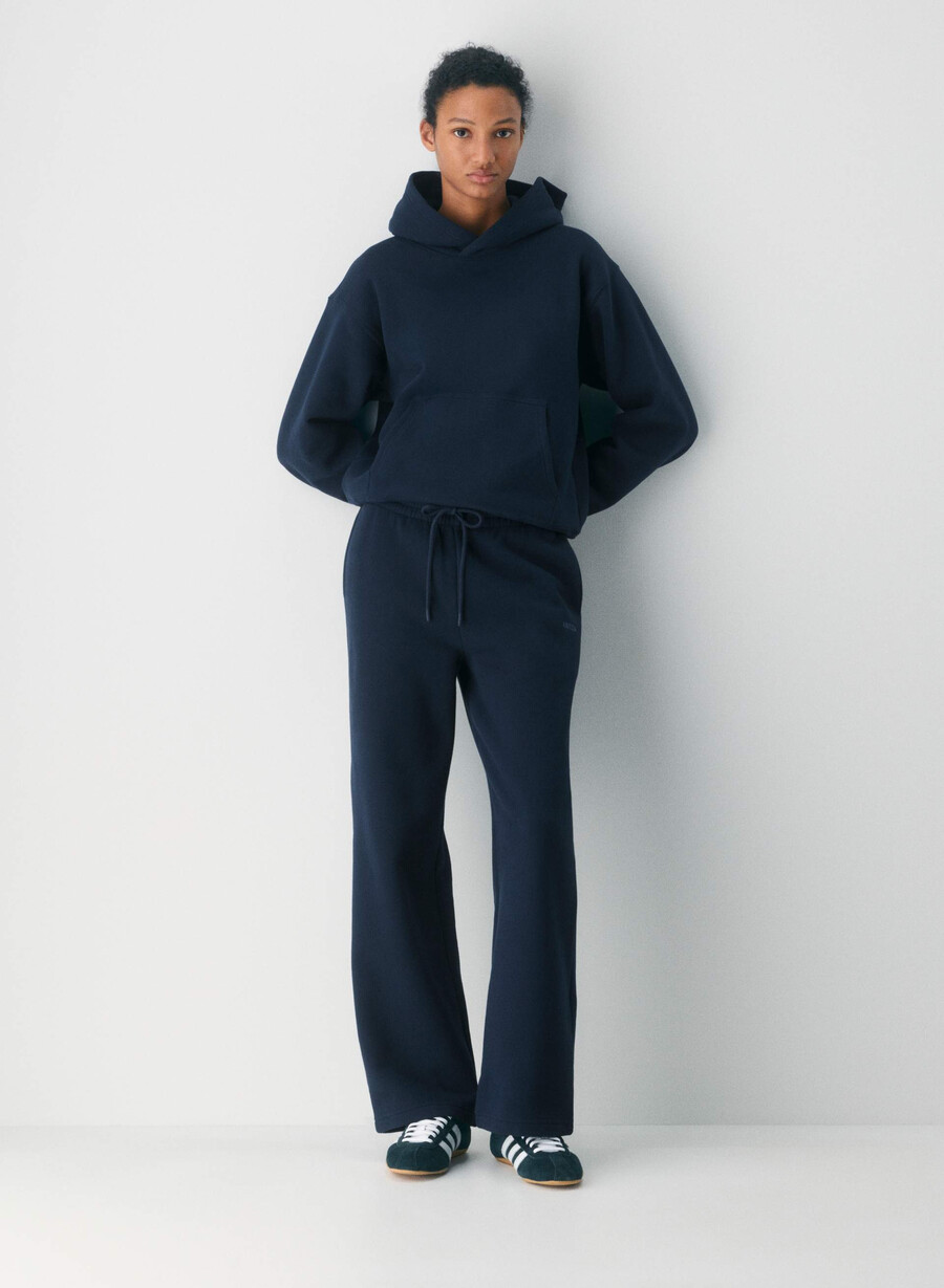 koselig fleece boyfriend bred joggebukse admiral