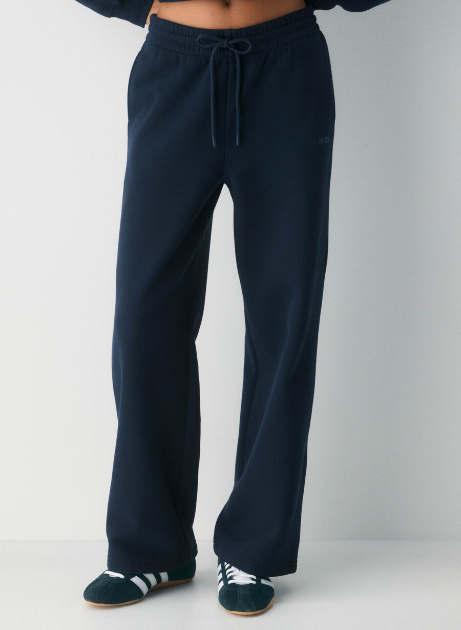 koselig fleece boyfriend bred joggebukse admiral