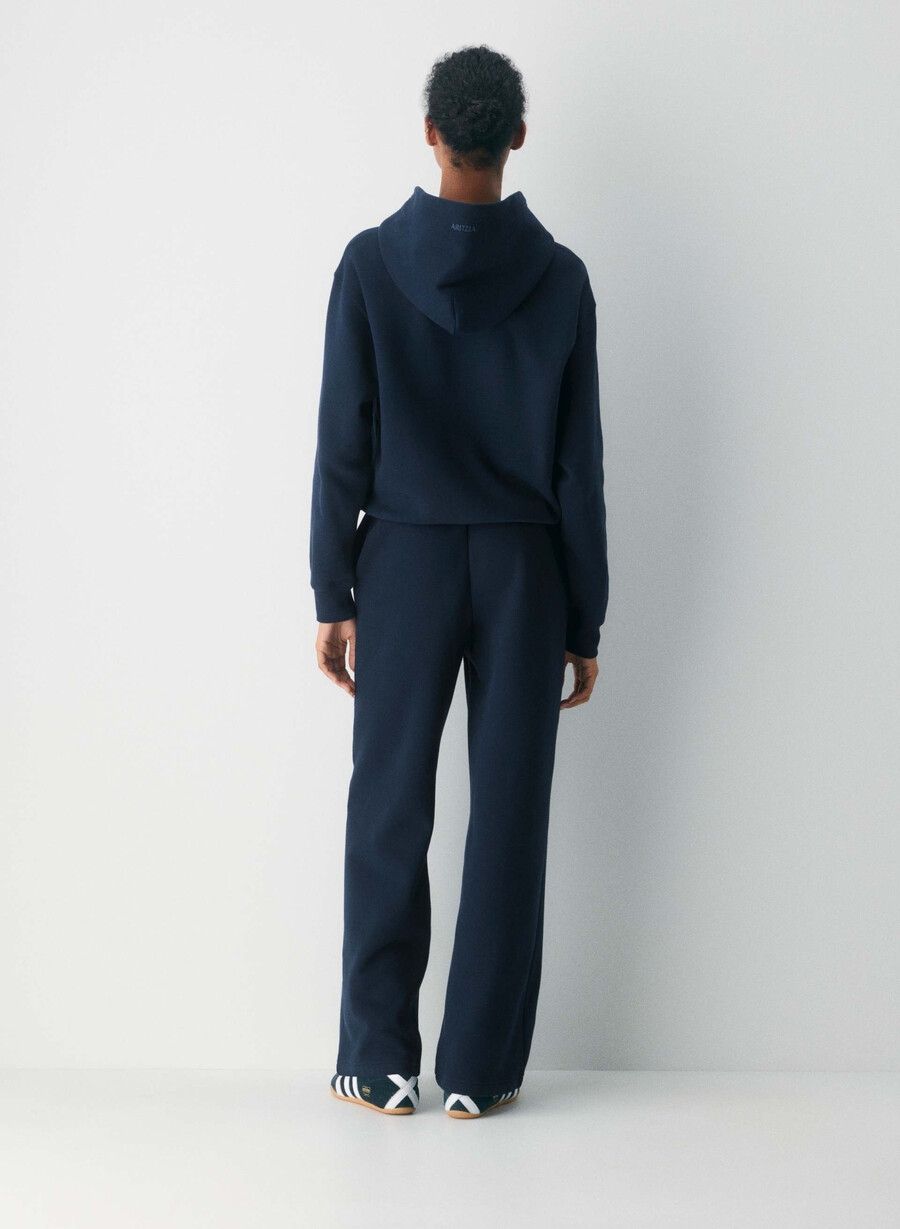 koselig fleece boyfriend bred joggebukse admiral