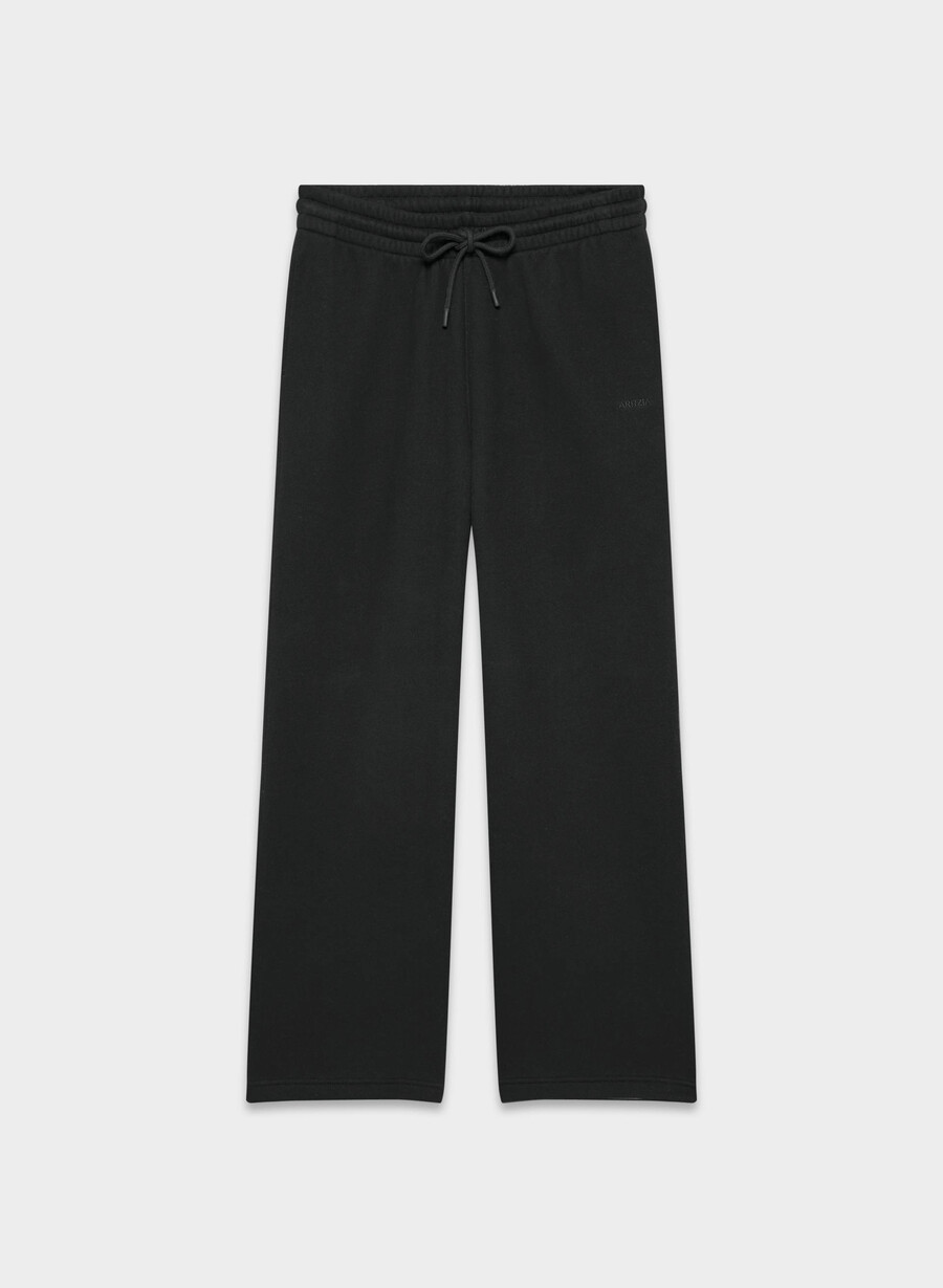 koselig svettefleece boyfriend bred joggebukse svart