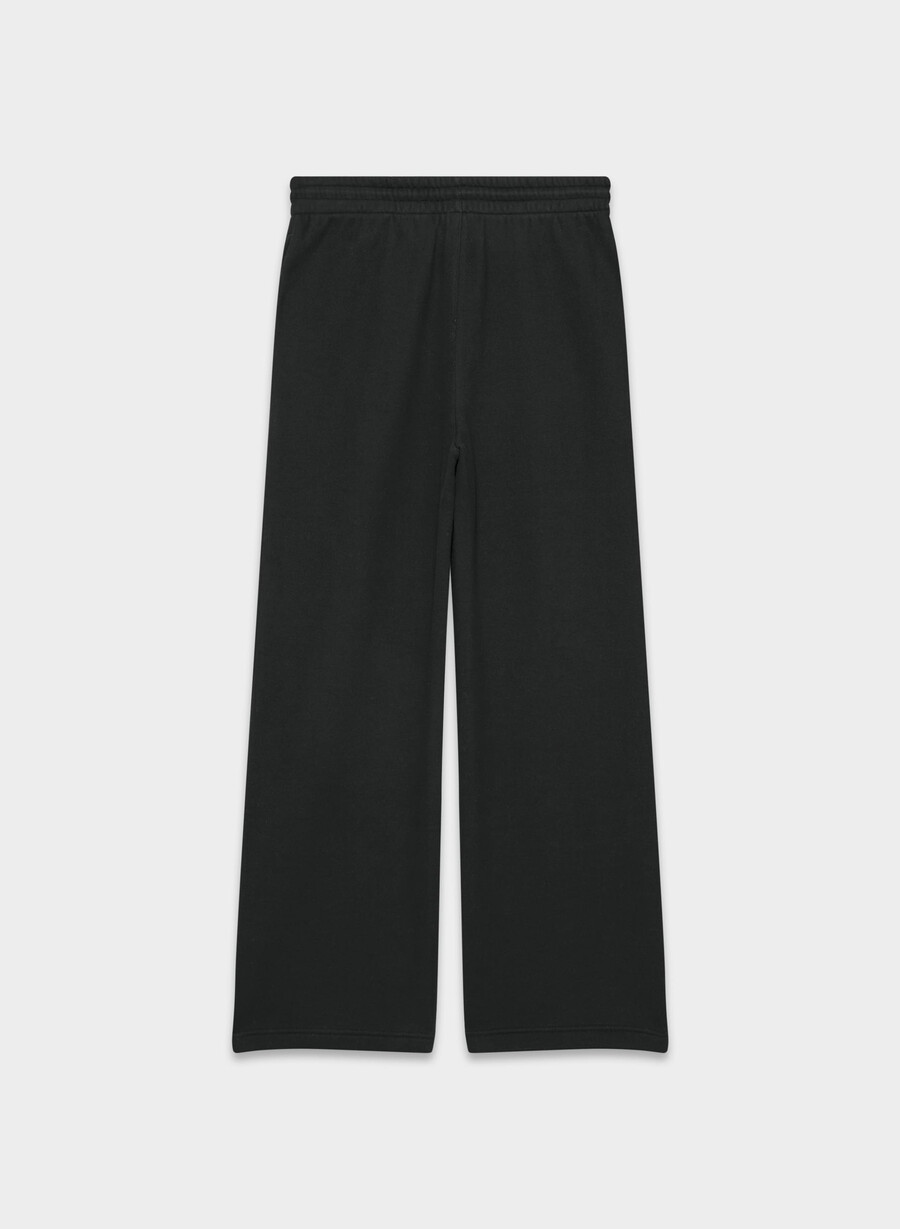 koselig svettefleece boyfriend bred joggebukse svart