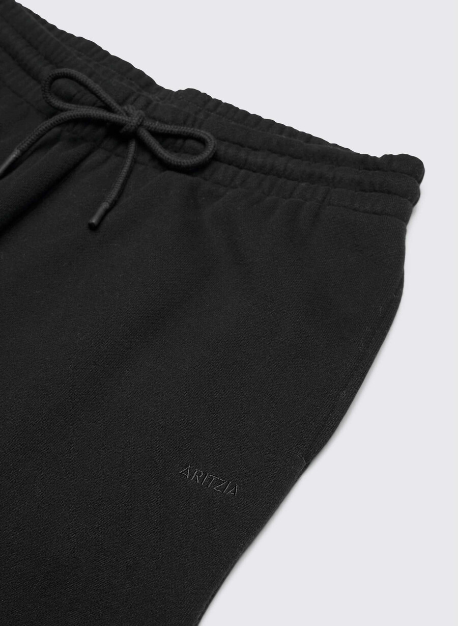 koselig svettefleece boyfriend bred joggebukse svart