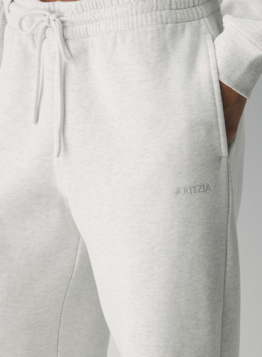 koselig svettefleece kjæreste bred joggebukse heather cloud white