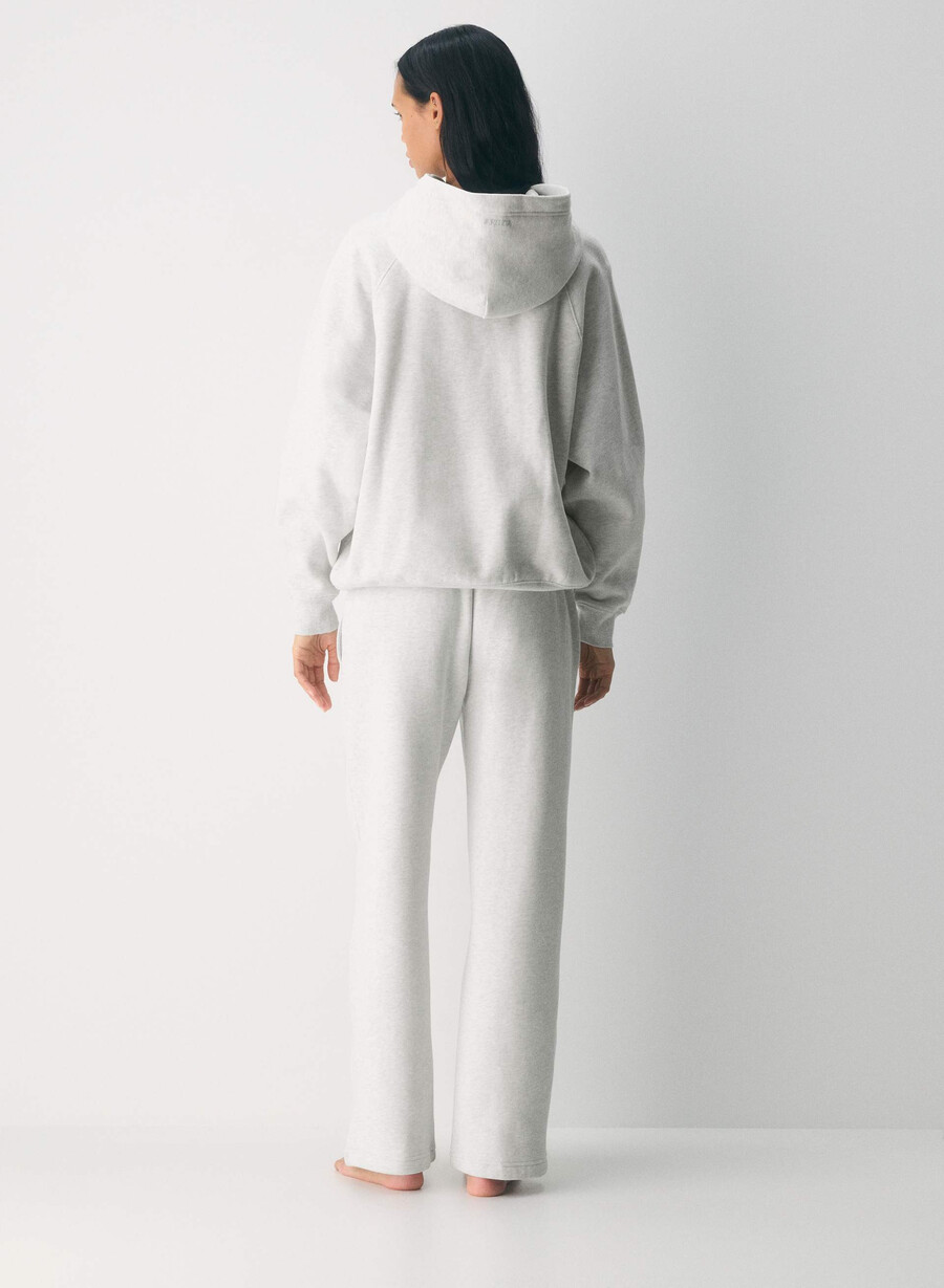 koselig svettefleece kjæreste bred joggebukse heather cloud white
