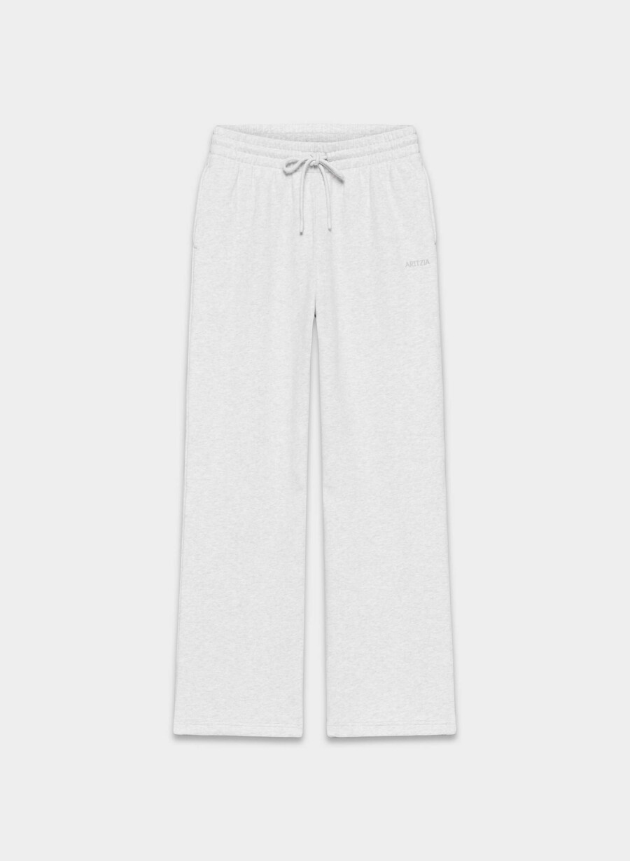 koselig svettefleece kjæreste bred joggebukse heather cloud white