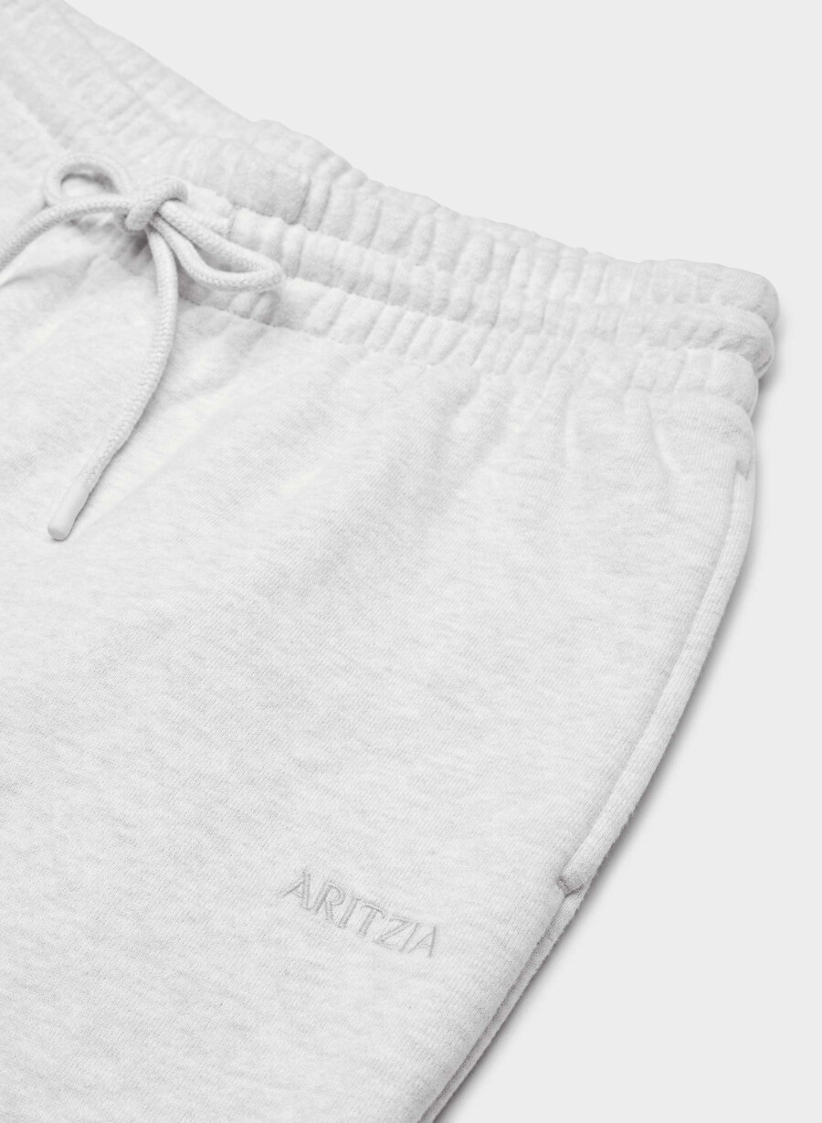 koselig svettefleece kjæreste bred joggebukse heather cloud white