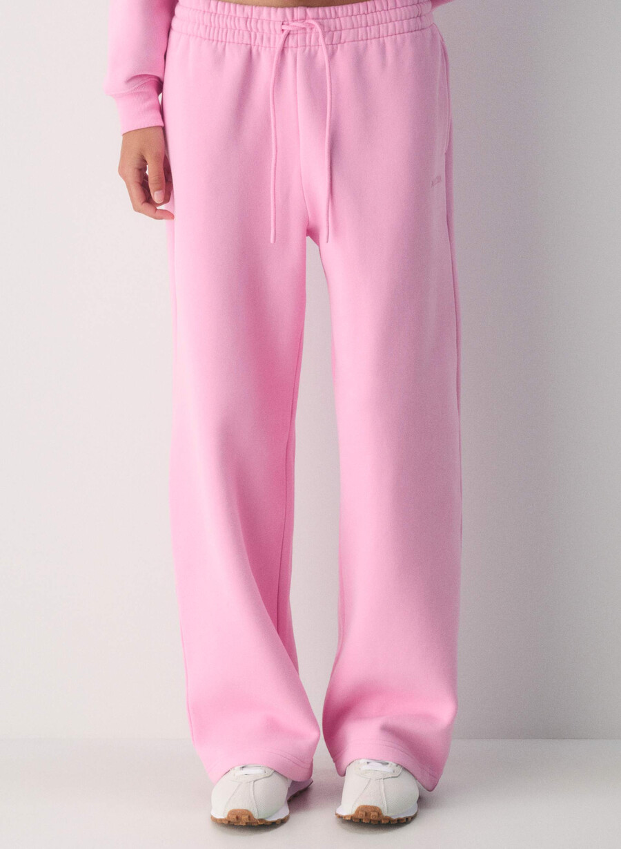 koselig fleece boyfriend bred joggebukse morganittrosa
