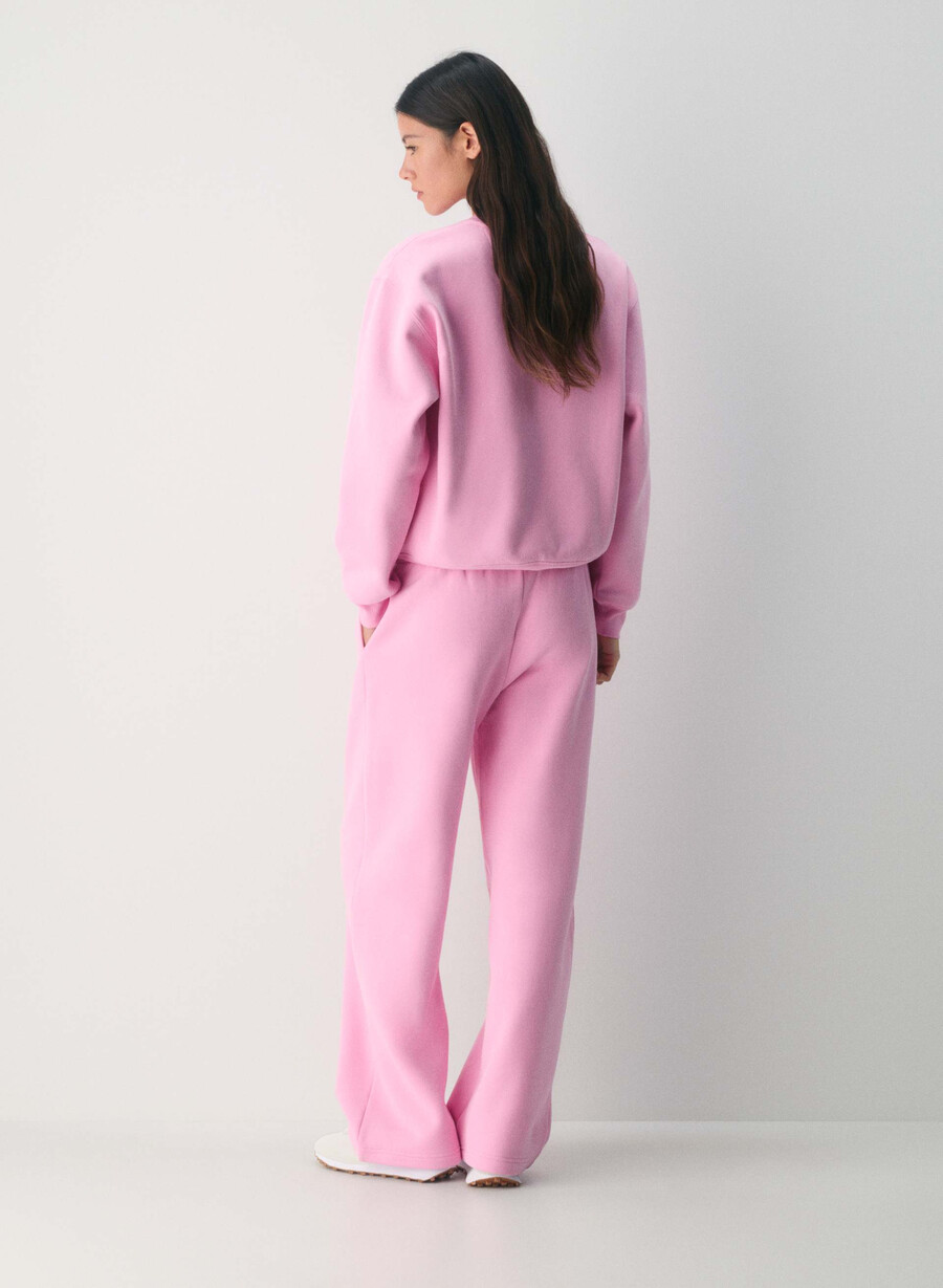 koselig fleece boyfriend bred joggebukse morganittrosa