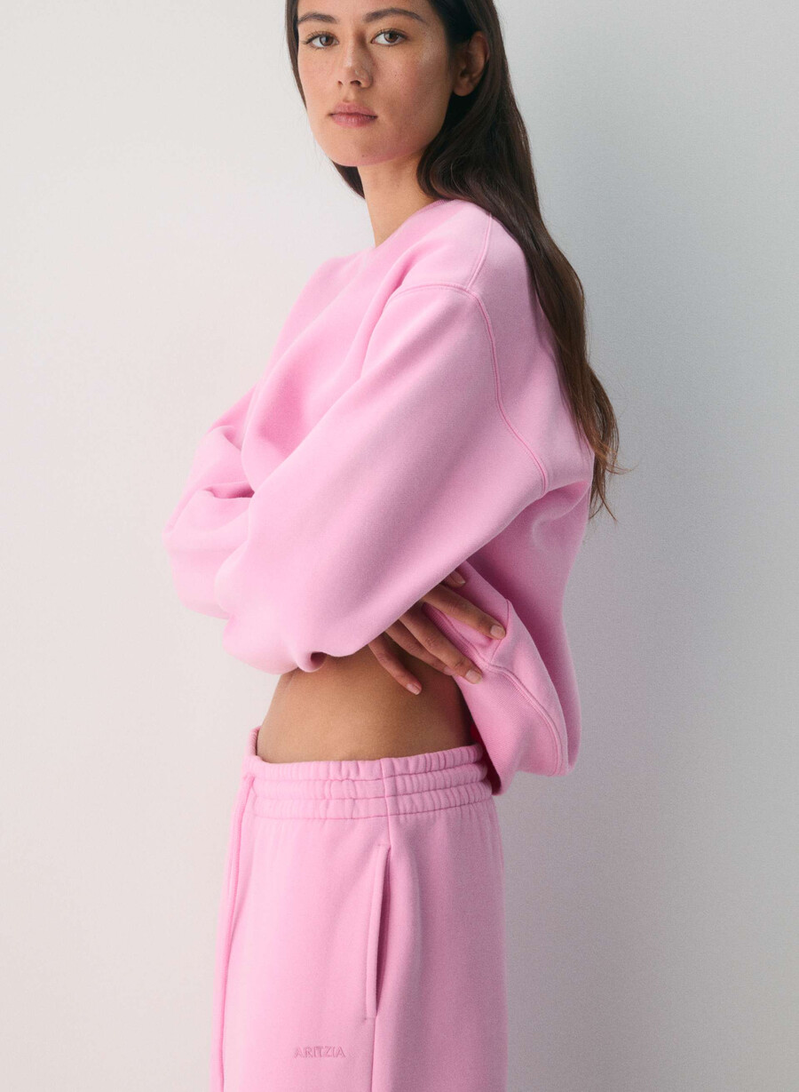 koselig fleece boyfriend bred joggebukse morganittrosa