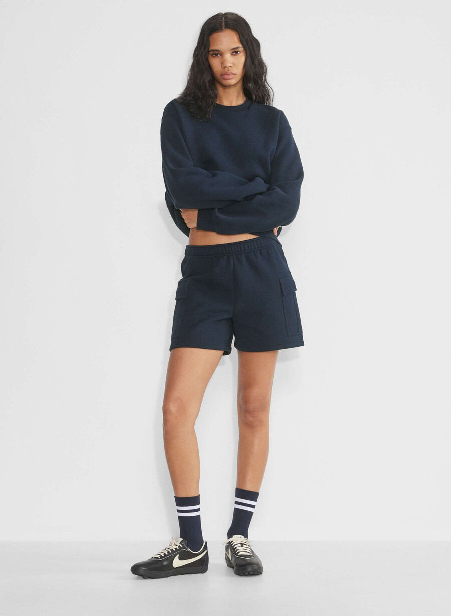 koselig svettefleece mega cargo midtlårsshorts admiral