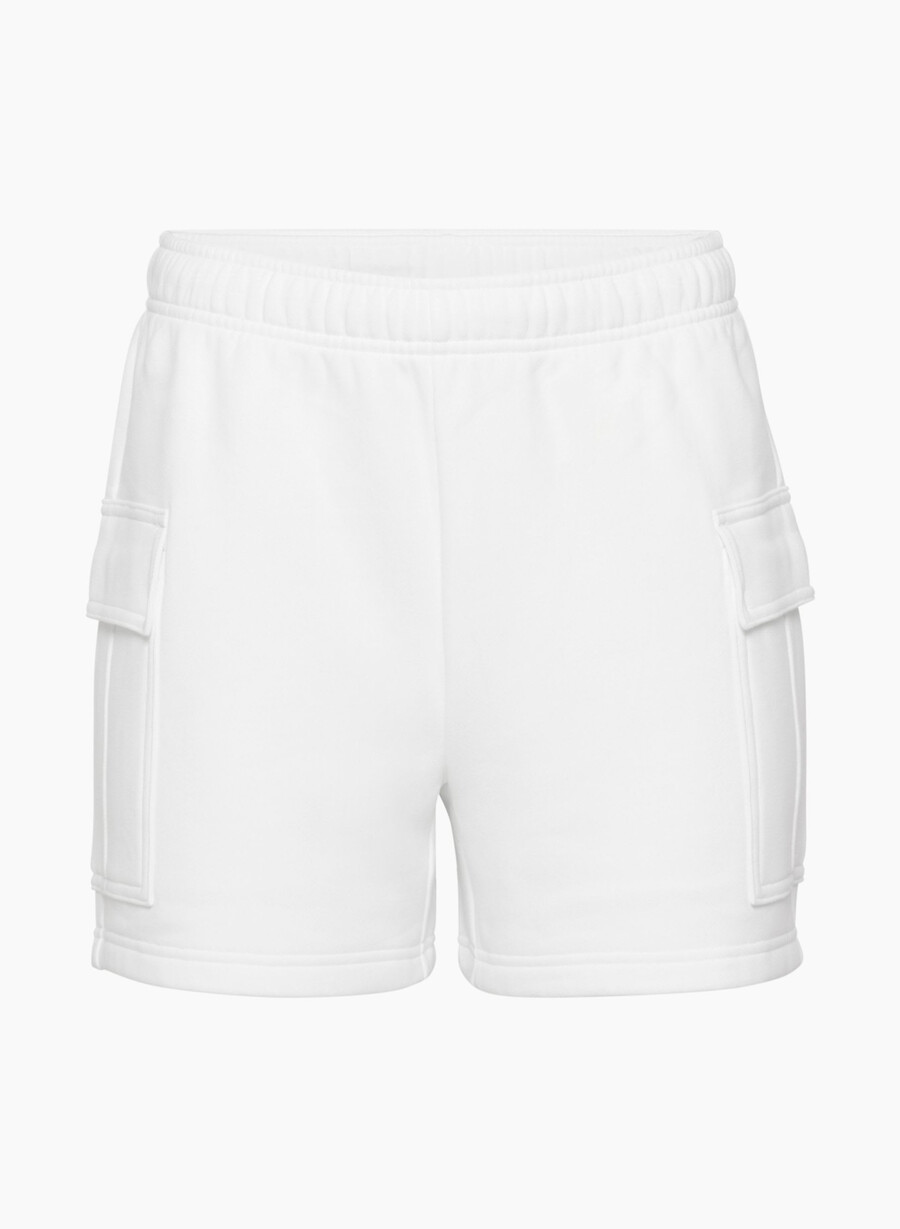 koselig svettefleece mega cargo mid-thigh short hvit
