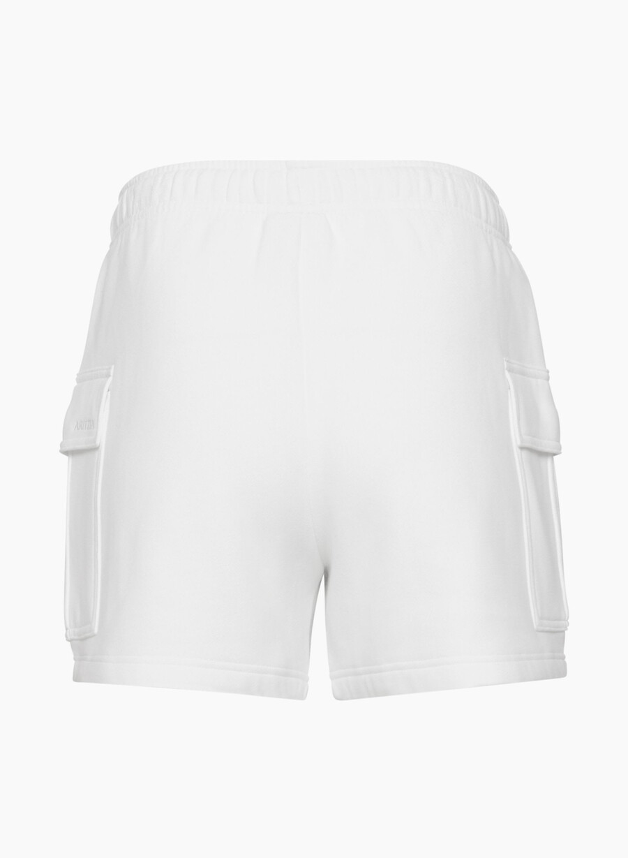 koselig svettefleece mega cargo mid-thigh short hvit