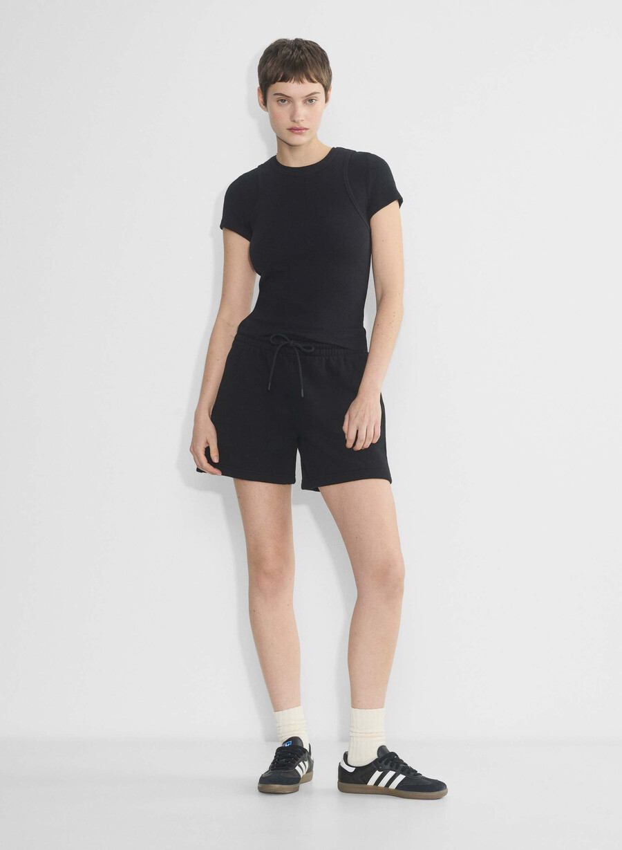 koselig fleece shorts med kjærestemotiv svart