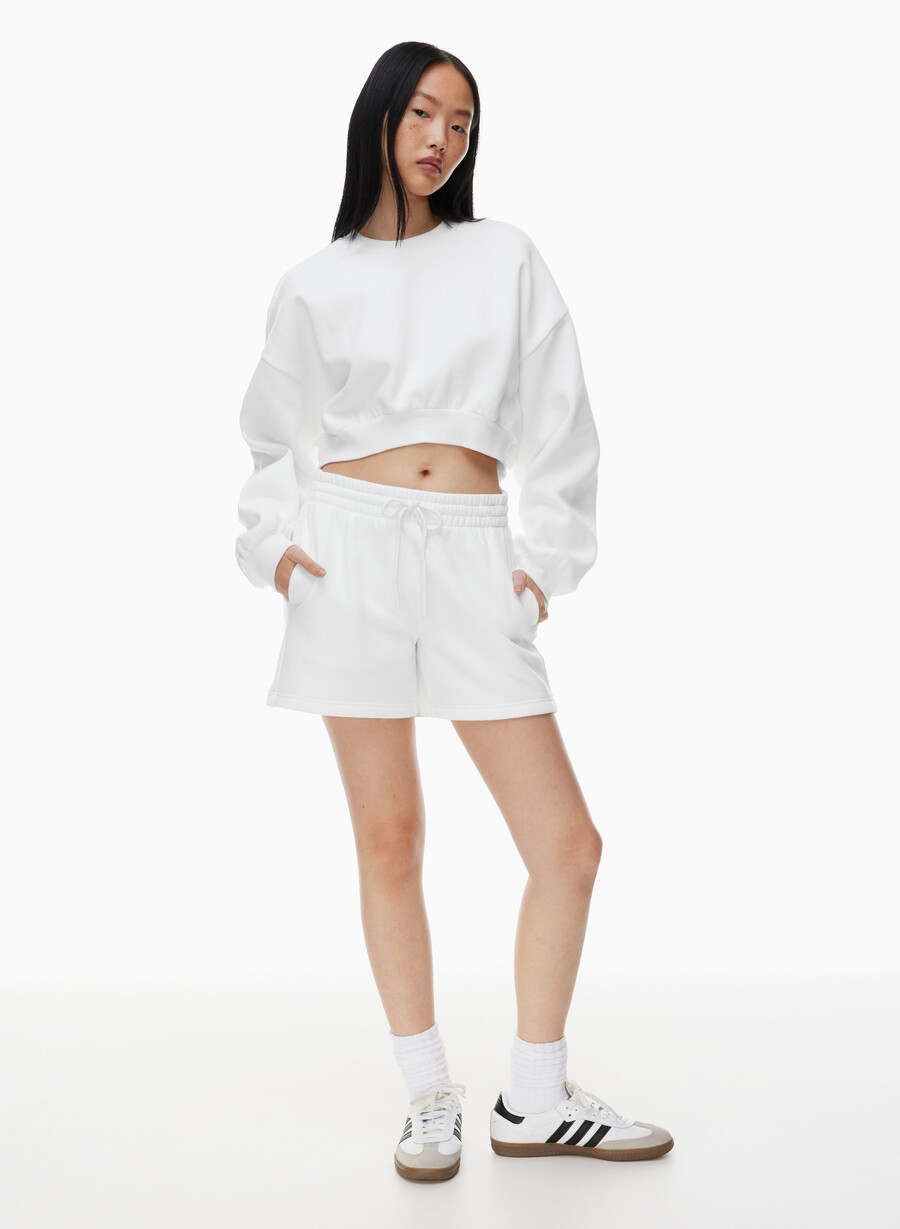 koselig fleece shorts med kjærestelogo hvit