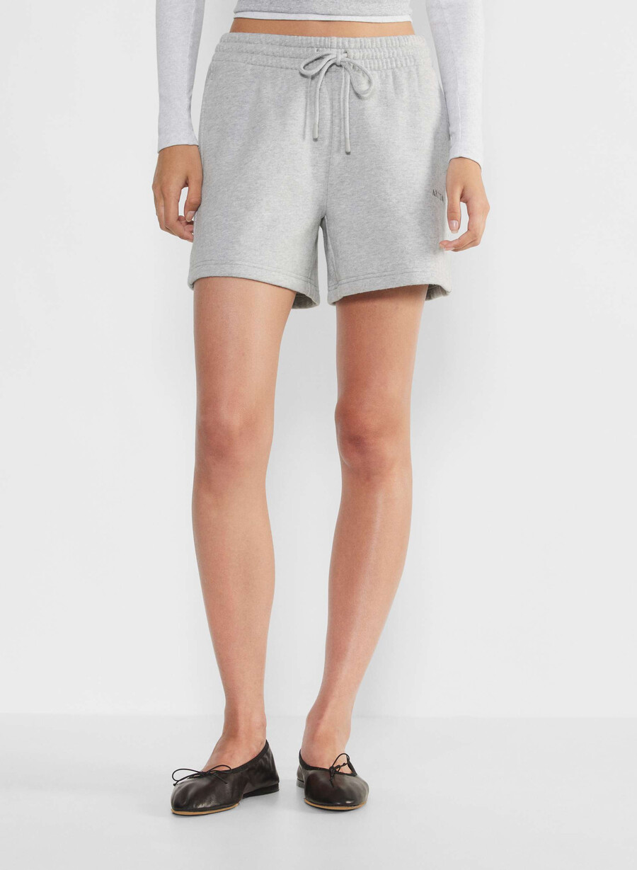 koselig sweatfleece boyfriend midtlårsshorts heather chrome