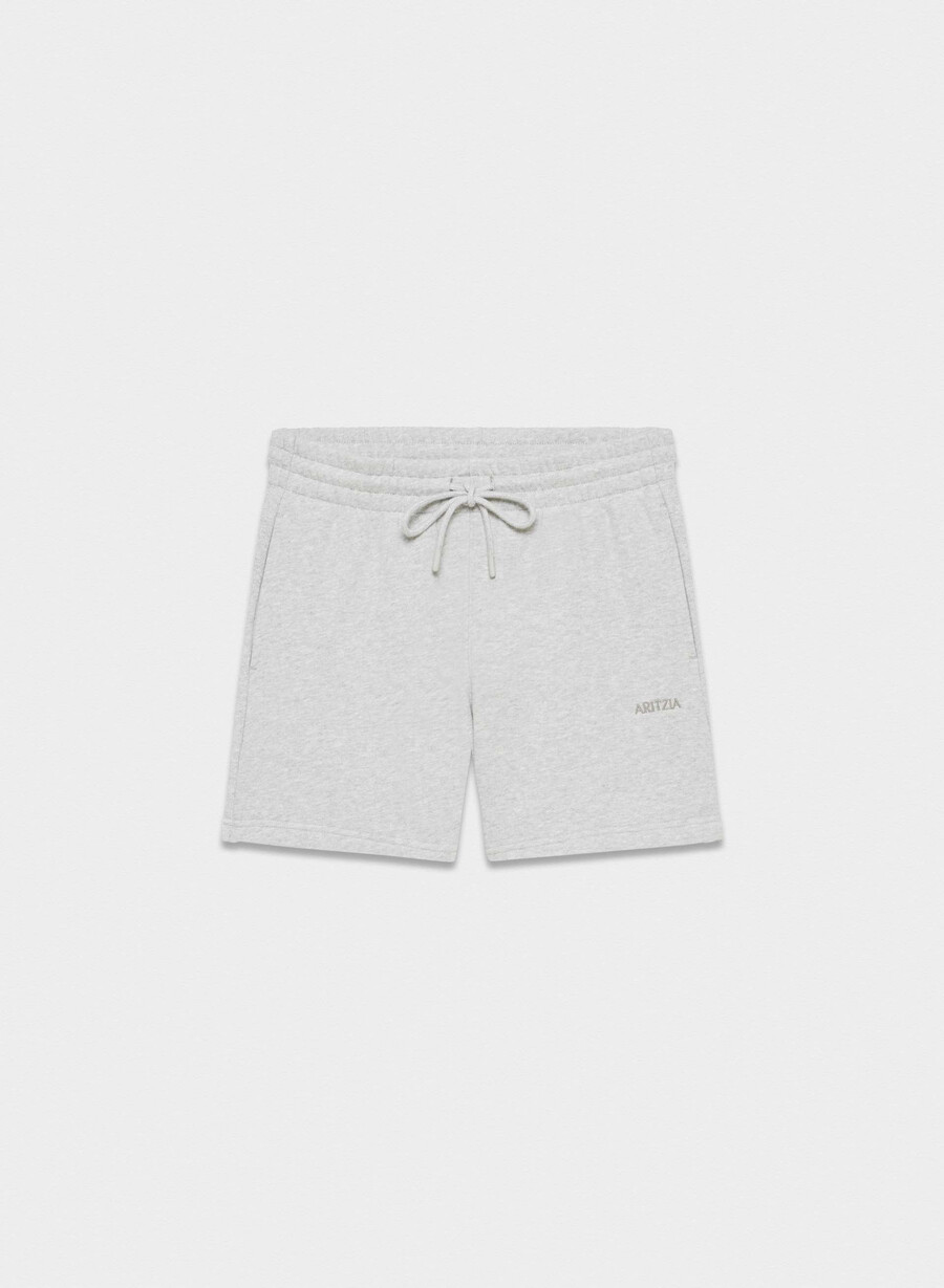 koselig sweatfleece boyfriend midtlårsshorts heather chrome