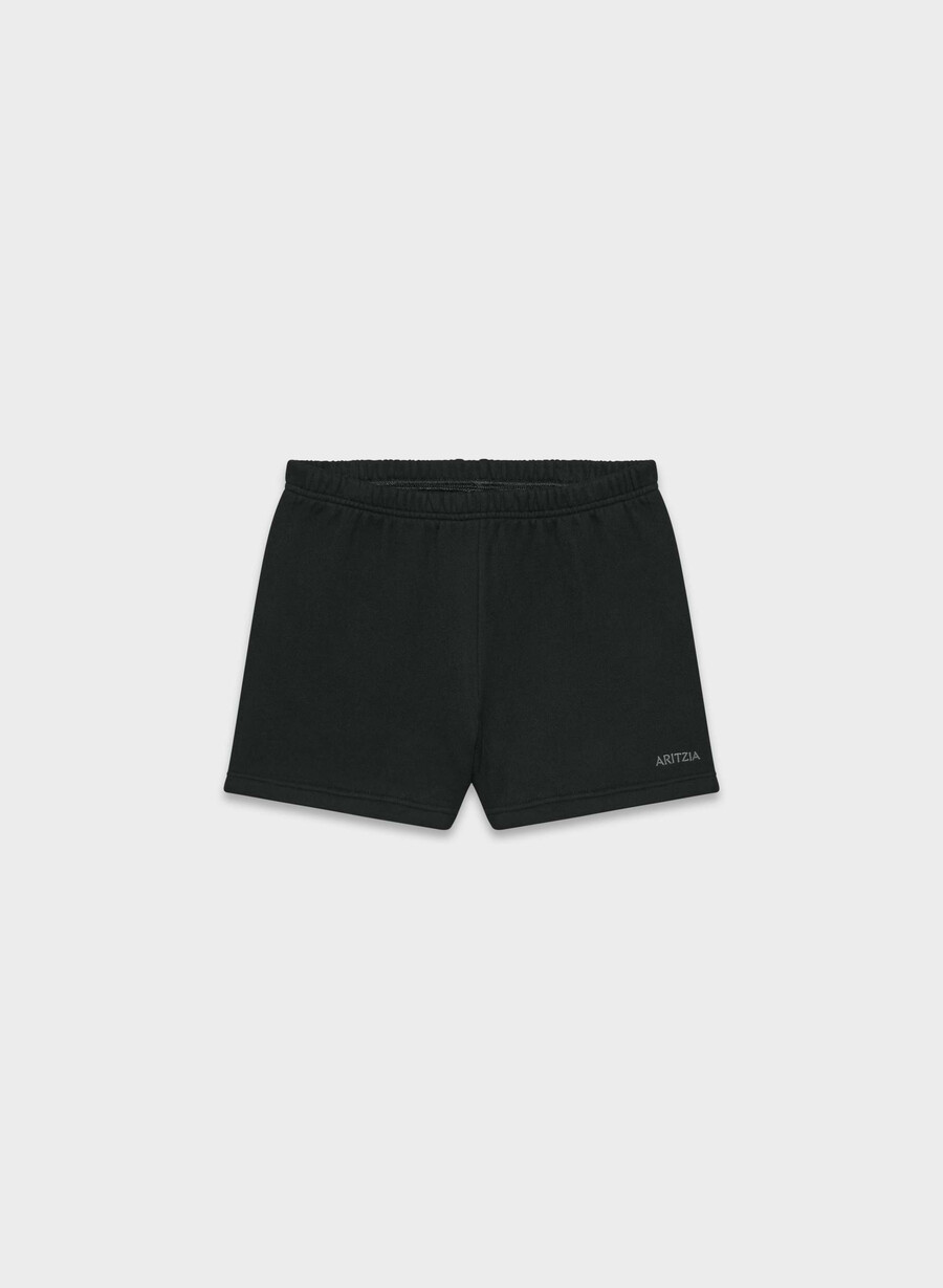 koselig svettefleece perfekt høyttaljet minishorts svart