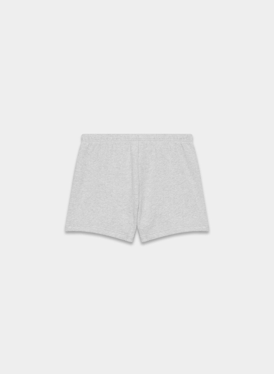 koselig svettefleece perfekt høyttaljet minishorts i melange med krom