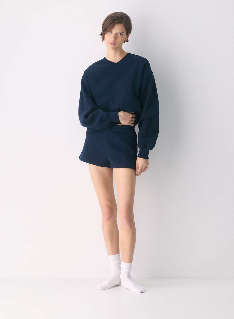 koselig svettefleece perfekt mikroshorts admiral
